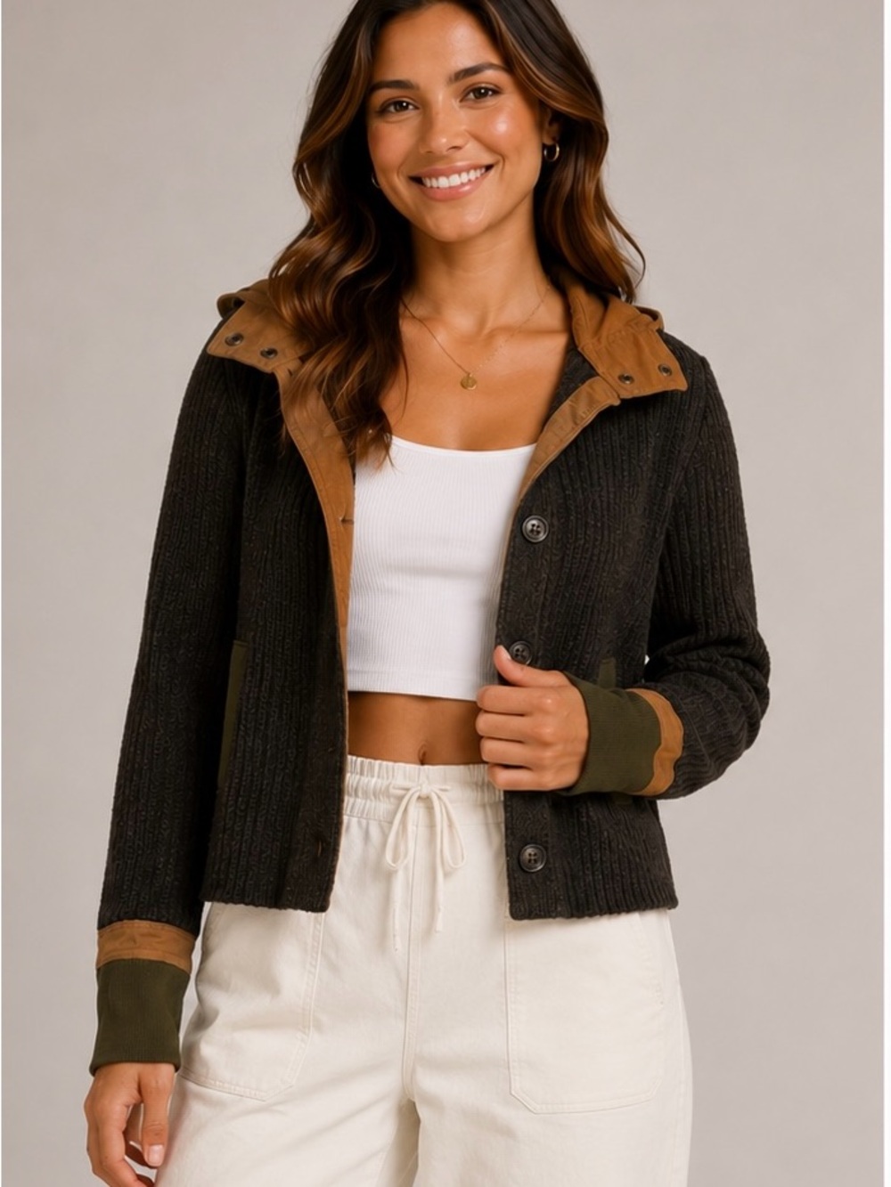 hooded sweater jacket from Sleeping on Snow